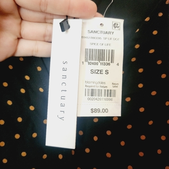 Sanctuary Spice of Life mini polka-dot ruffled long sleeve blouse size small - Picture 3 of 6